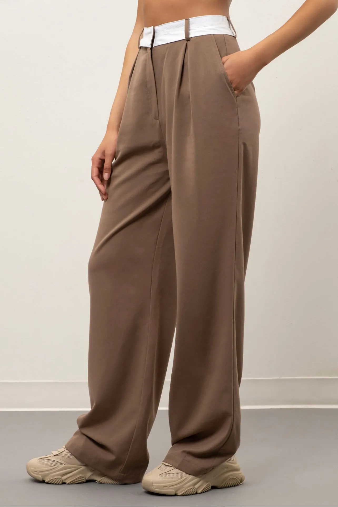 Olive High Waisted Trouser