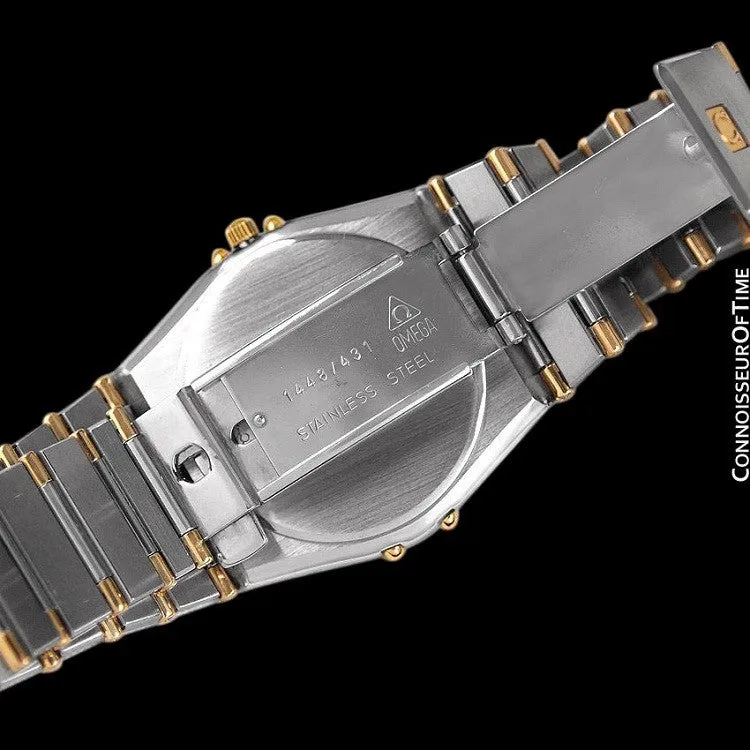 Omega Constellation Mens 35mm Watch, Quartz, Date, Black Dial - Brushed Stainless Steel & 18K Gold