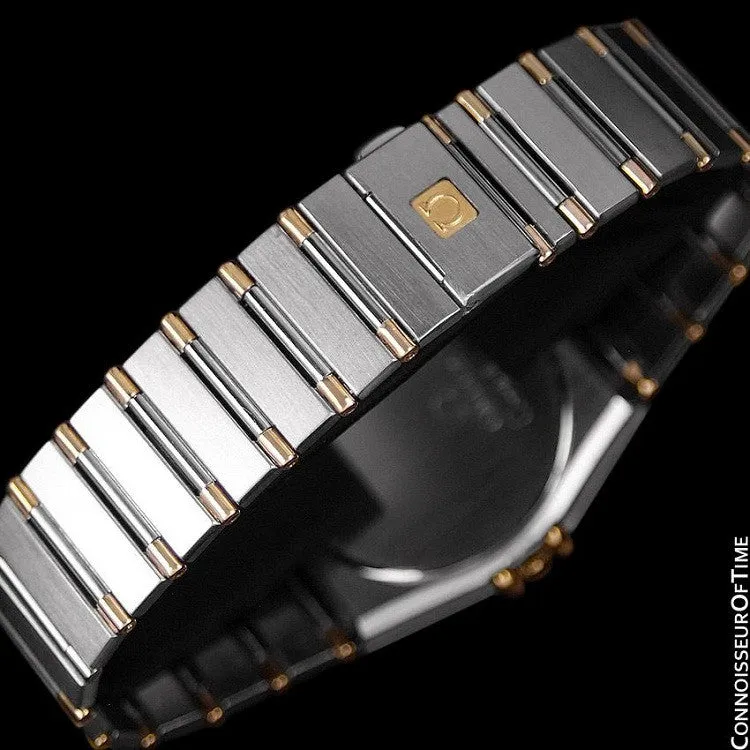 Omega Constellation Mens 35mm Watch, Quartz, Date, Black Dial - Brushed Stainless Steel & 18K Gold