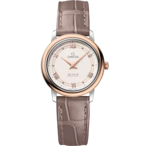 Omega De Ville Prestige 27.4 mm, steel - red gold on leather strap