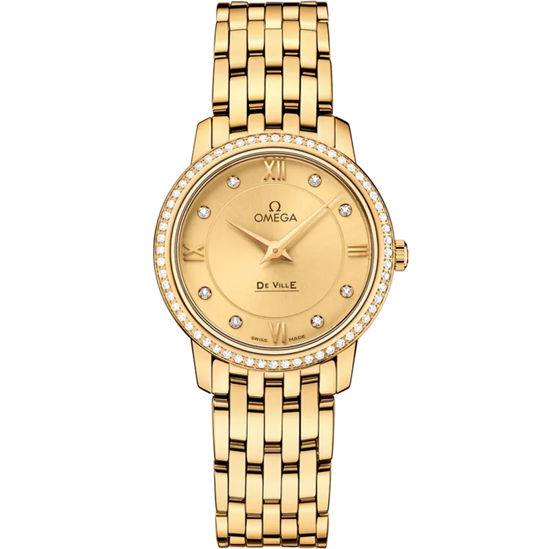 Omega De Ville Prestige 27.4 mm, yellow gold on yellow gold