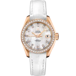 Omega Seamaster Aqua Terra 150M 30 mm, red gold on leather strap