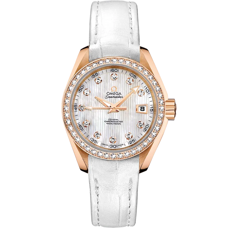 Omega Seamaster Aqua Terra 150M 30 mm, red gold on leather strap