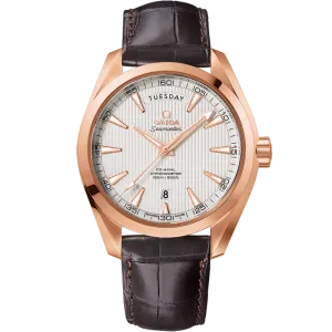 Omega Seamaster Aqua Terra 150M 41.5 mm, red gold on leather strap