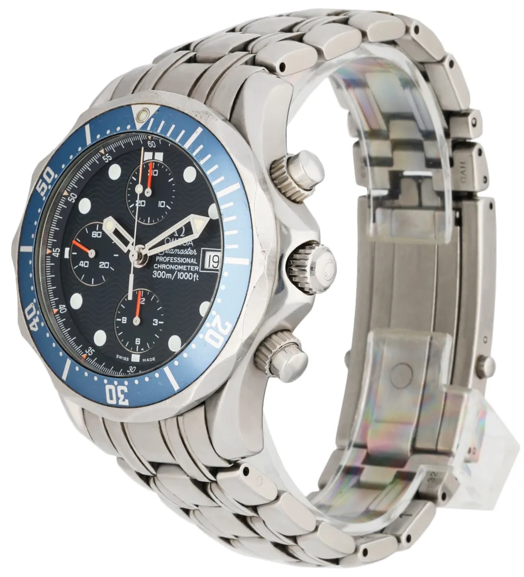 Omega Seamaster Chronograph Stainless Steel Men's Watch Box & Papers