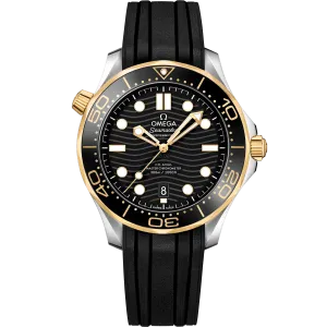 Omega Seamaster Diver 300M 42 mm, steel - yellow gold on rubber strap