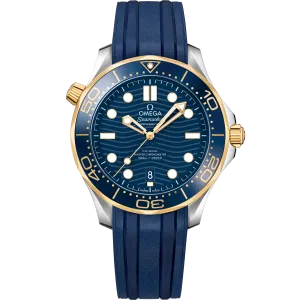 Omega Seamaster Diver 300M 42 mm, steel - yellow gold on rubber strap