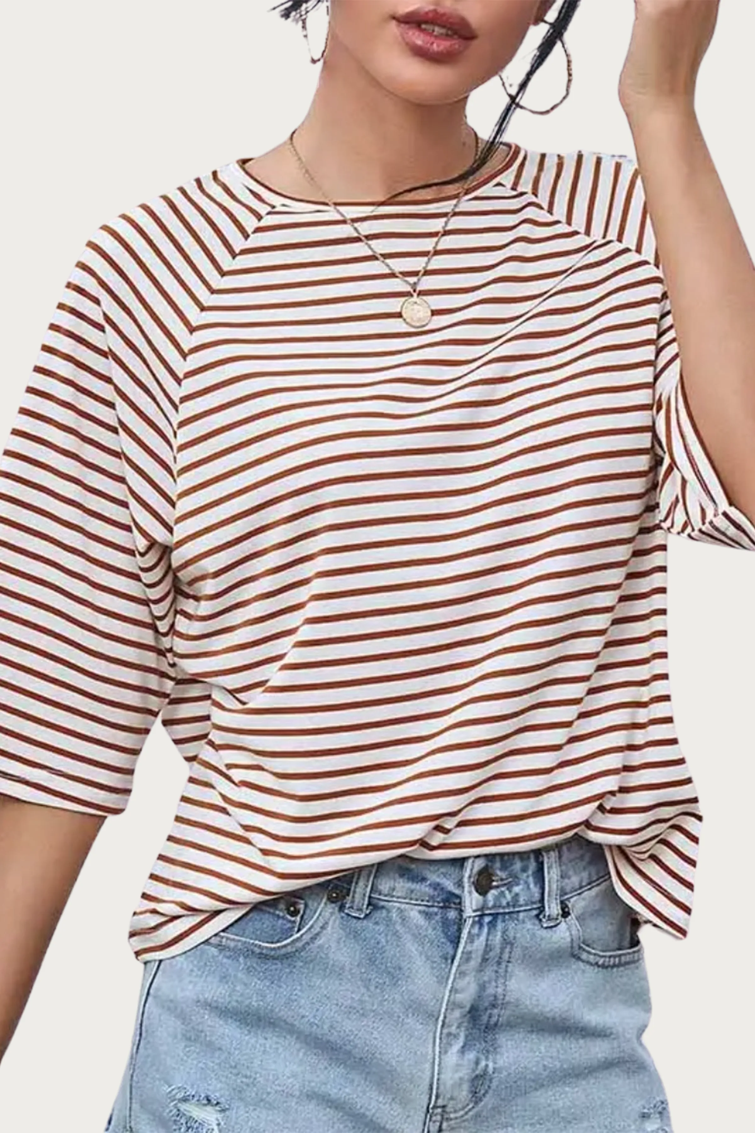 OVERSIZED STRIPED SHORT SLEEVE T-SHIRT