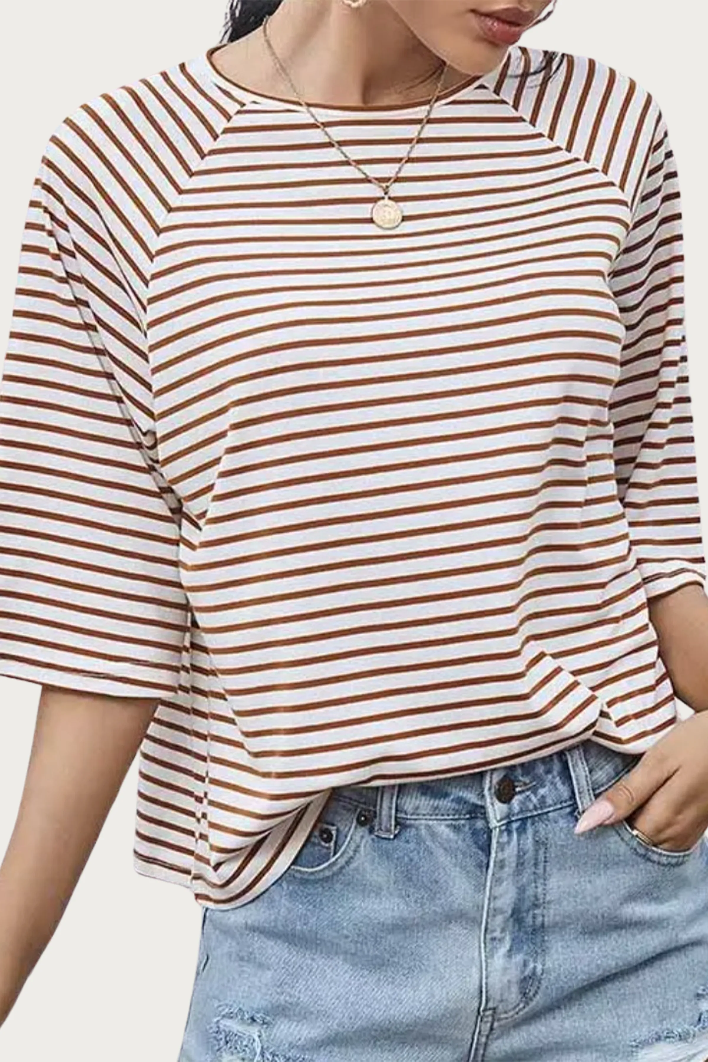 OVERSIZED STRIPED SHORT SLEEVE T-SHIRT