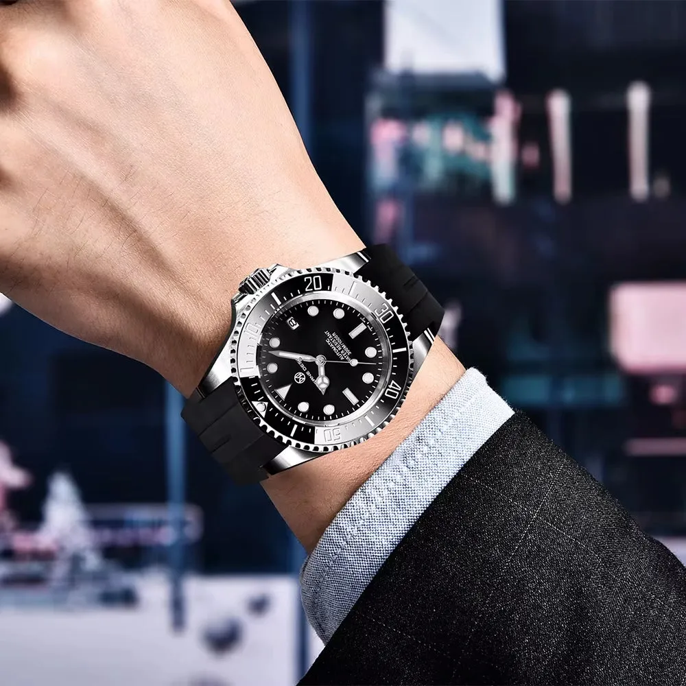PAGRNE DESIGN New Men'S Automatic Watch 300M Waterproof Top Brand Sapphire Glass Stainless Steel Mechanical Watches Reloj Hombre