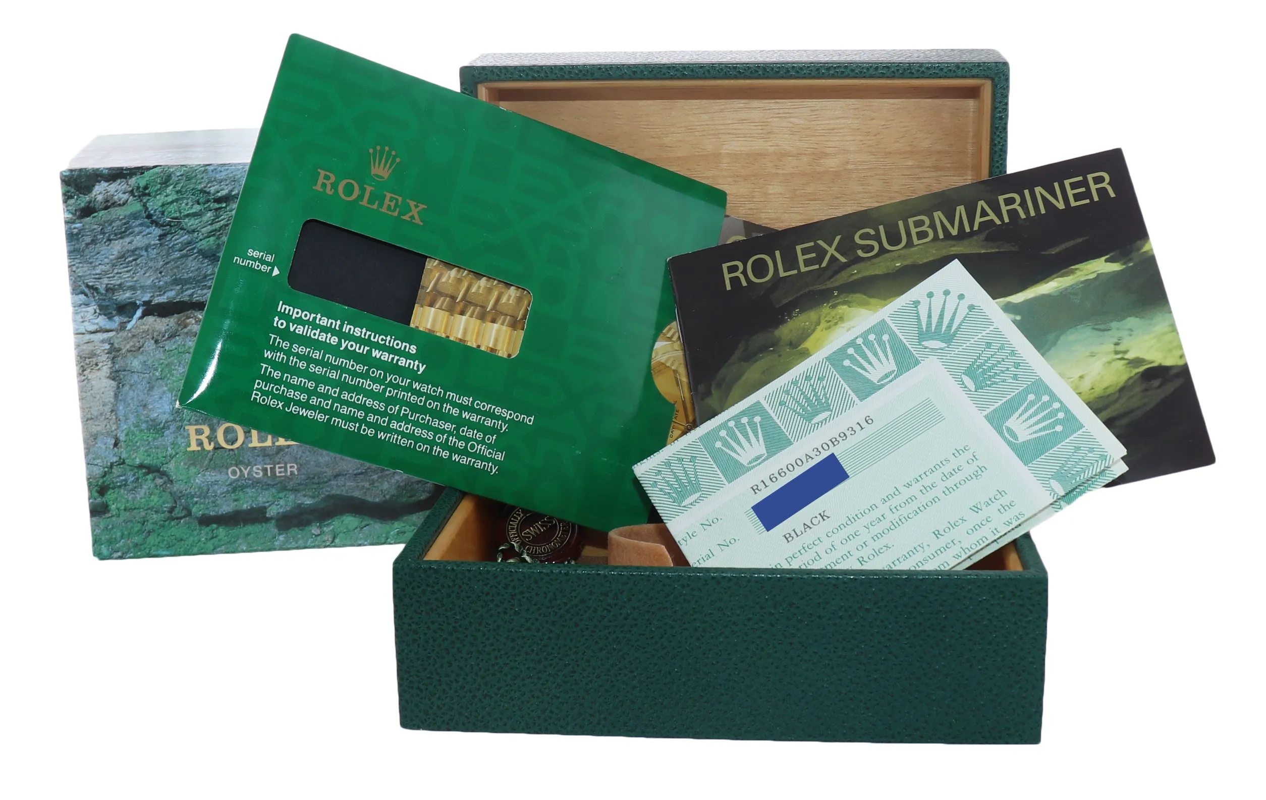 PAPERS Rolex Sea-Dweller Steel Date 16600 40mm Date Black Diver Watch Box