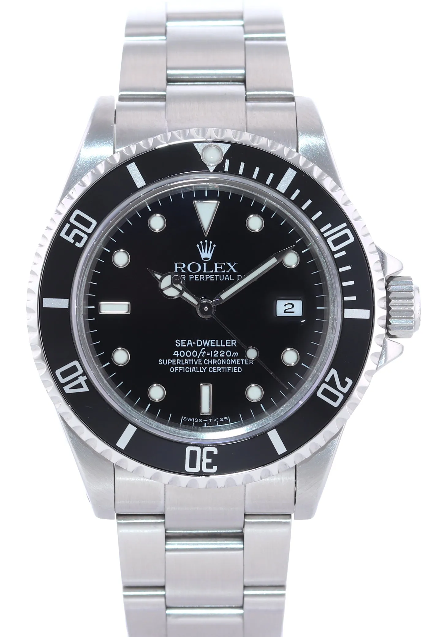 PAPERS Rolex Sea-Dweller Steel Date 16600 40mm Date Black Diver Watch Box