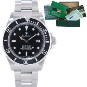 PAPERS Rolex Sea-Dweller Steel Date 16600 40mm Date Black Diver Watch Box