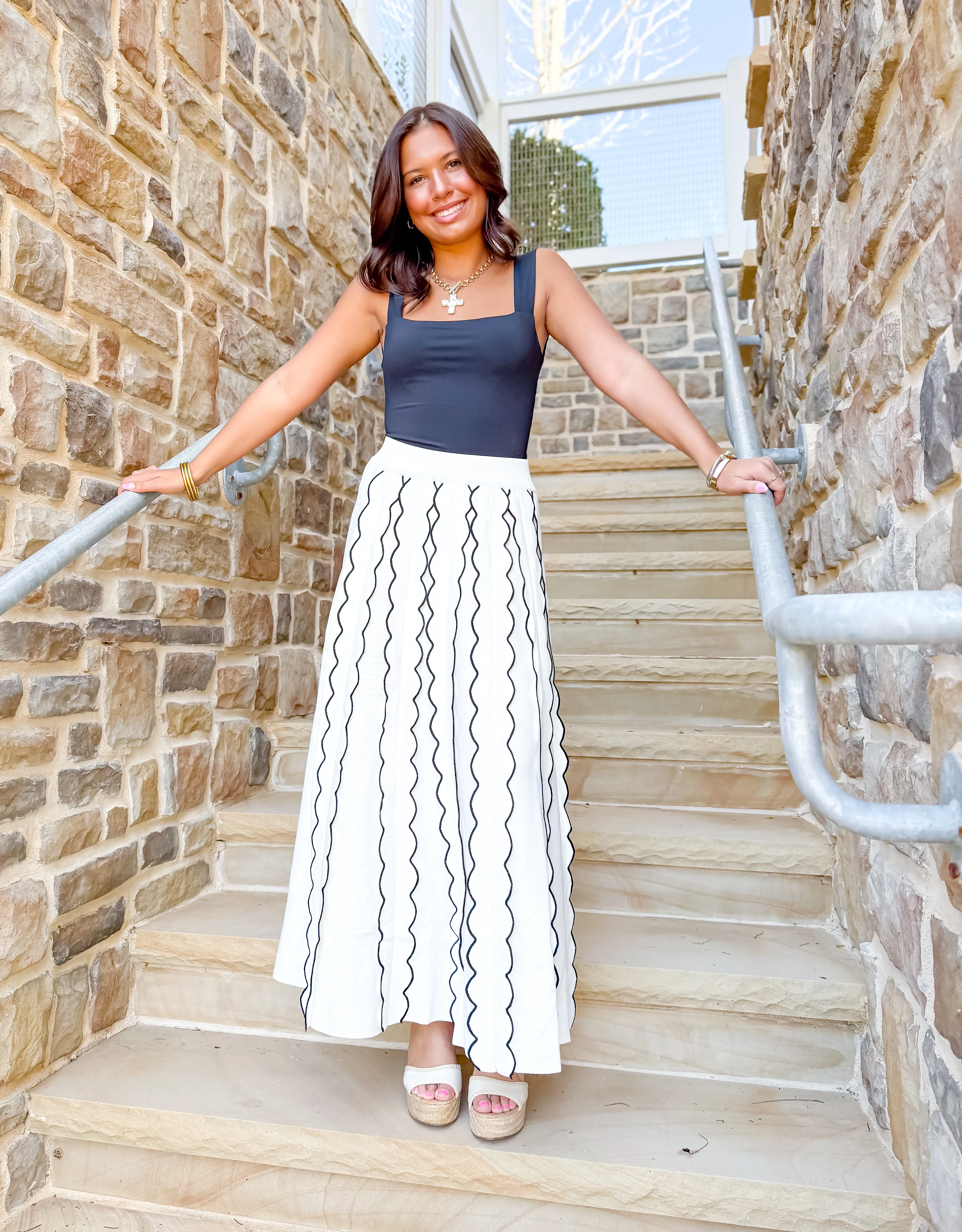 Park Pleated Knit Maxi Skirt