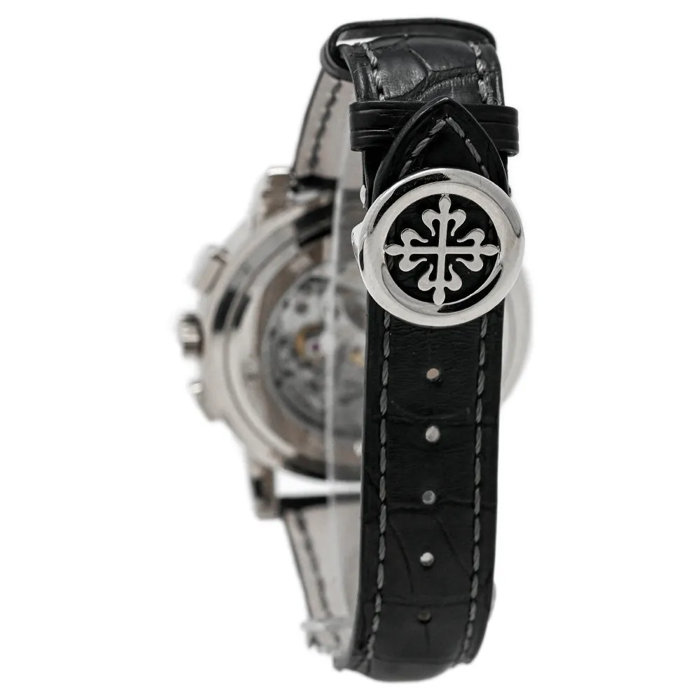 Patek Philippe Men's Complications Chronograph 5070 White Gold 42mm Cream Lacquered Dial Watch Reference #: 5070G-001