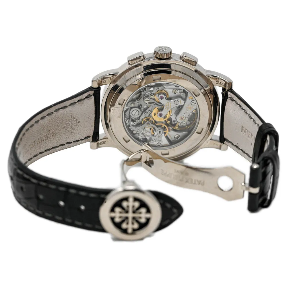 Patek Philippe Men's Complications Chronograph 5070 White Gold 42mm Cream Lacquered Dial Watch Reference #: 5070G-001