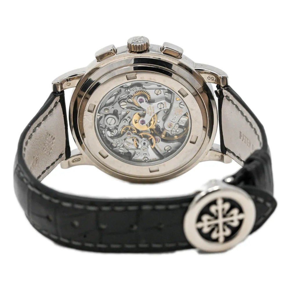 Patek Philippe Men's Complications Chronograph 5070 White Gold 42mm Cream Lacquered Dial Watch Reference #: 5070G-001