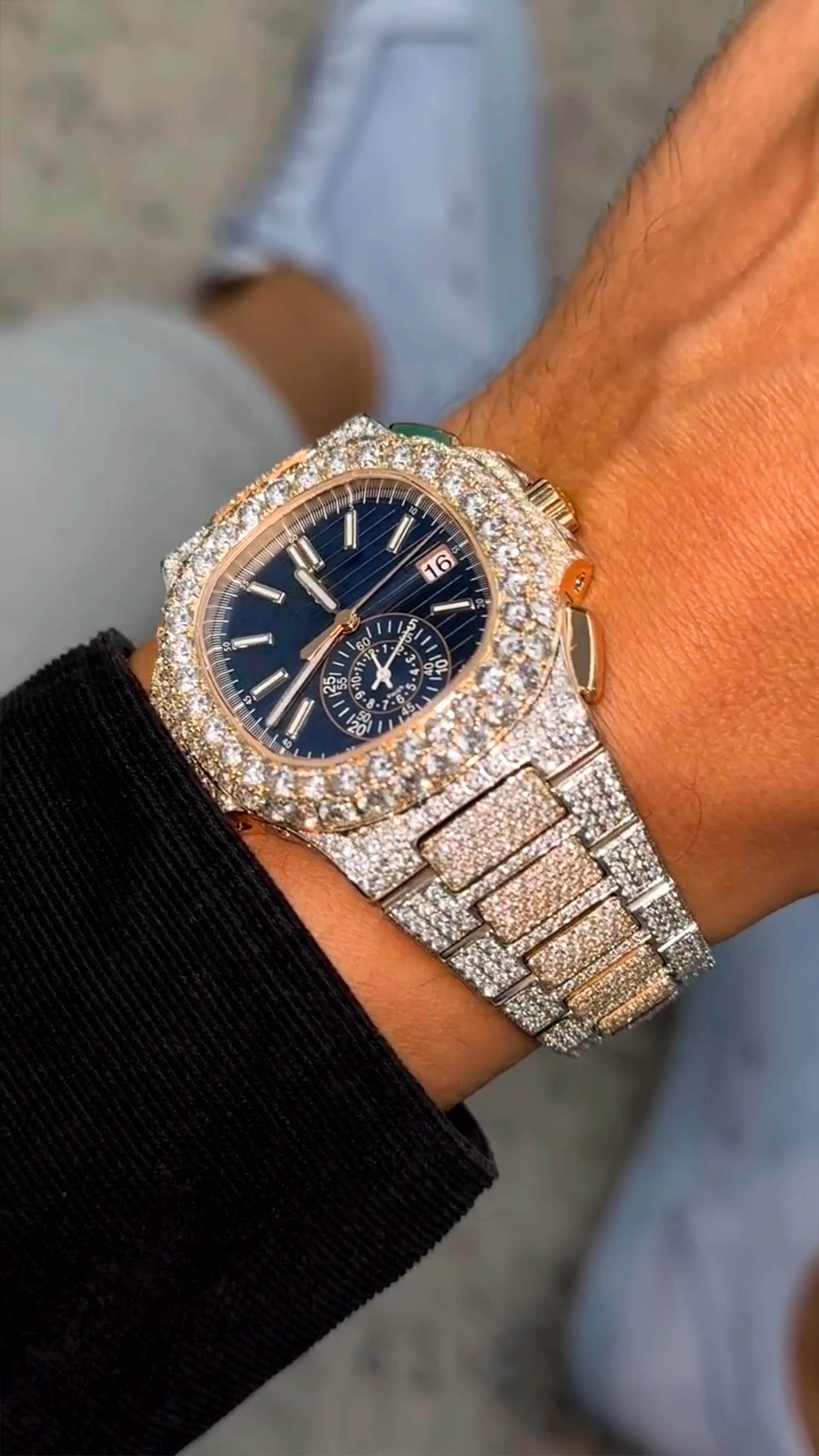 Patek Philippe Moissanite Diamond Watch  W 67