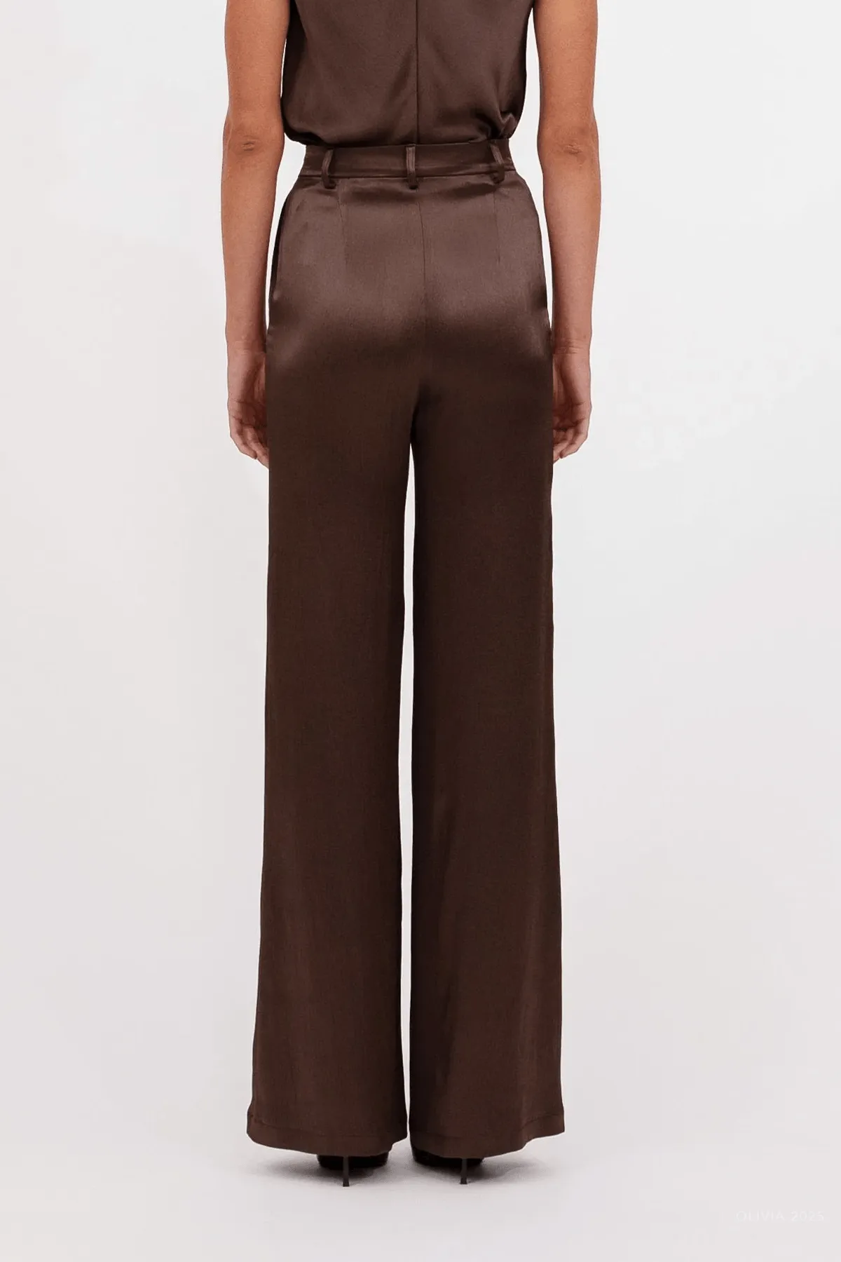 Pauline Straight-Leg Pant in Chocolate