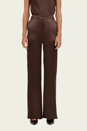 Pauline Straight-Leg Pant in Chocolate