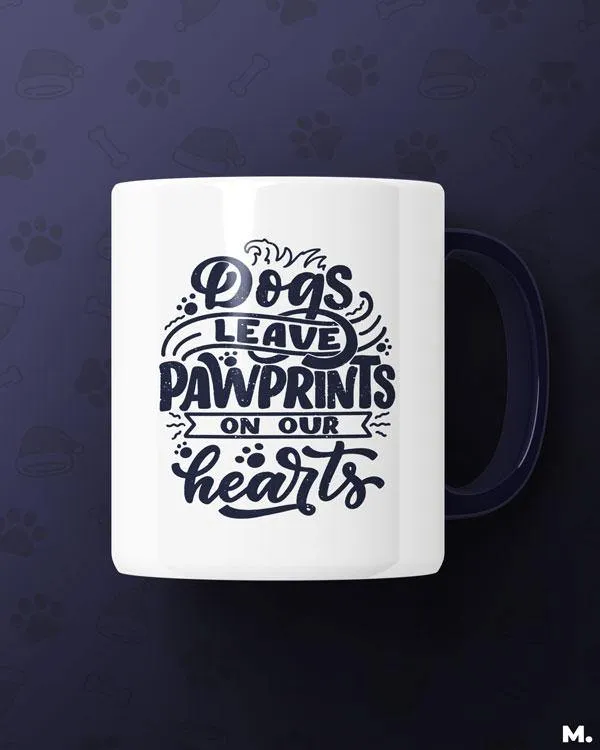 Pawprints on our heart printed mugs