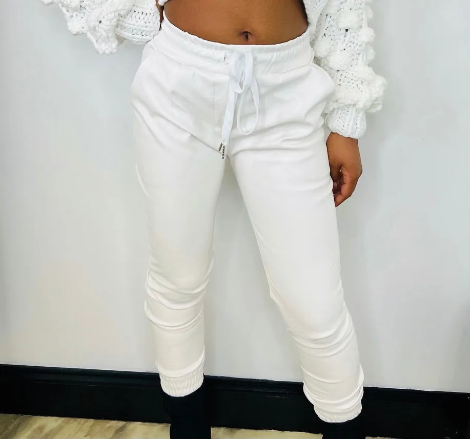 Perfect Faux Joggers - White