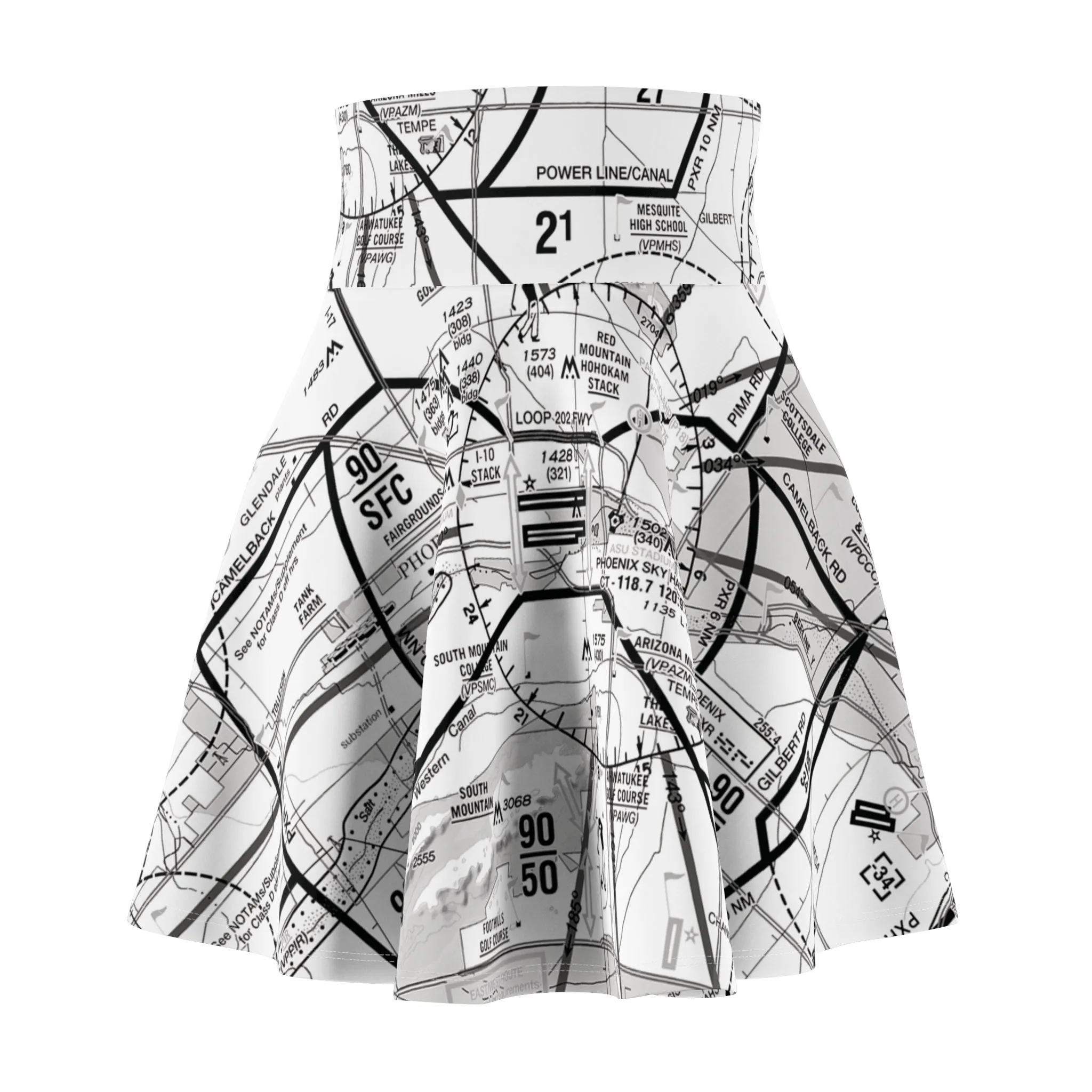 Phoenix TAC Chart skater skirt (b&w)