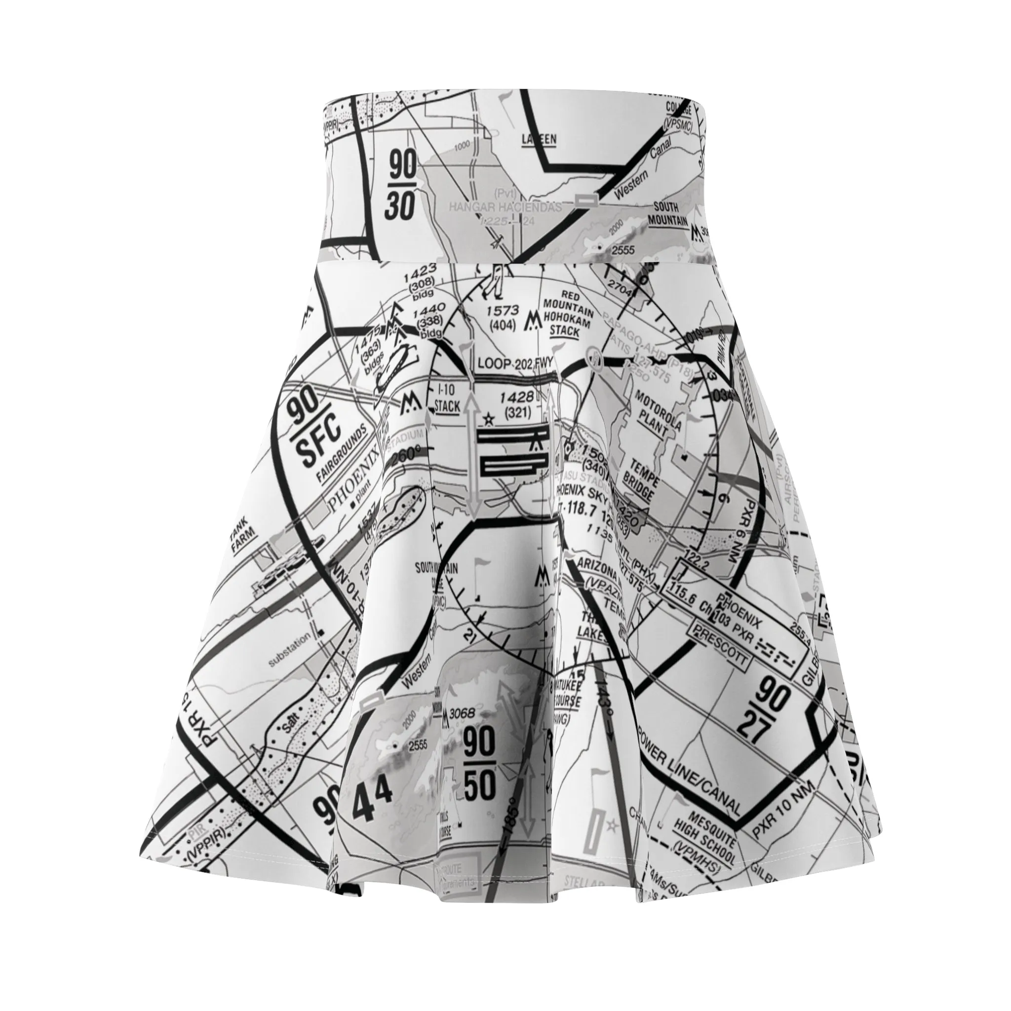 Phoenix TAC Chart skater skirt (b&w)