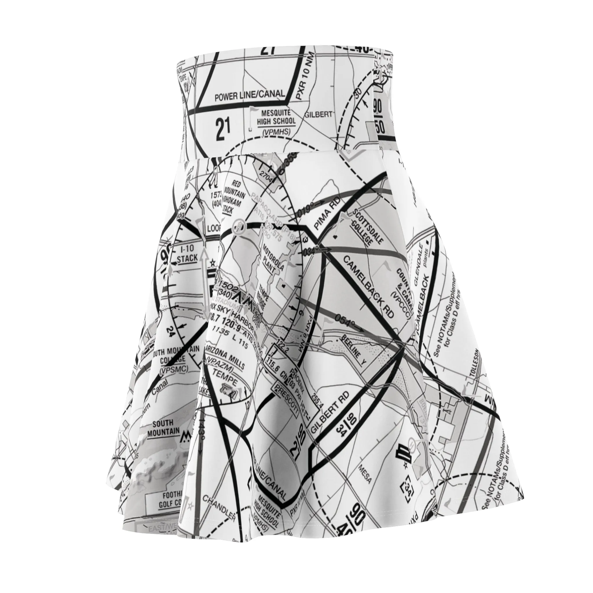 Phoenix TAC Chart skater skirt (b&w)