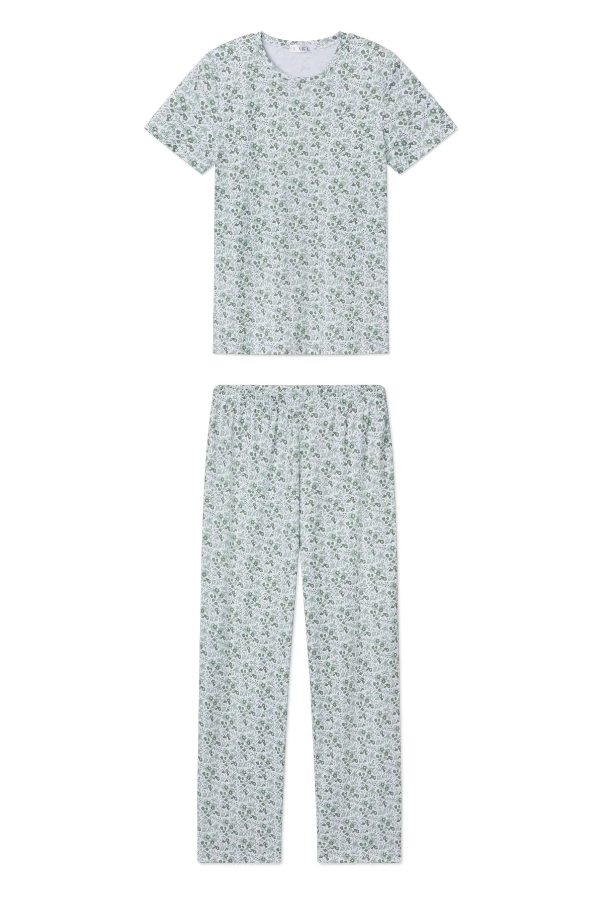 Pima Crew Short-Long Set in Topiary Garden Floral