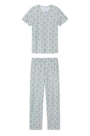 Pima Crew Short-Long Set in Topiary Garden Floral