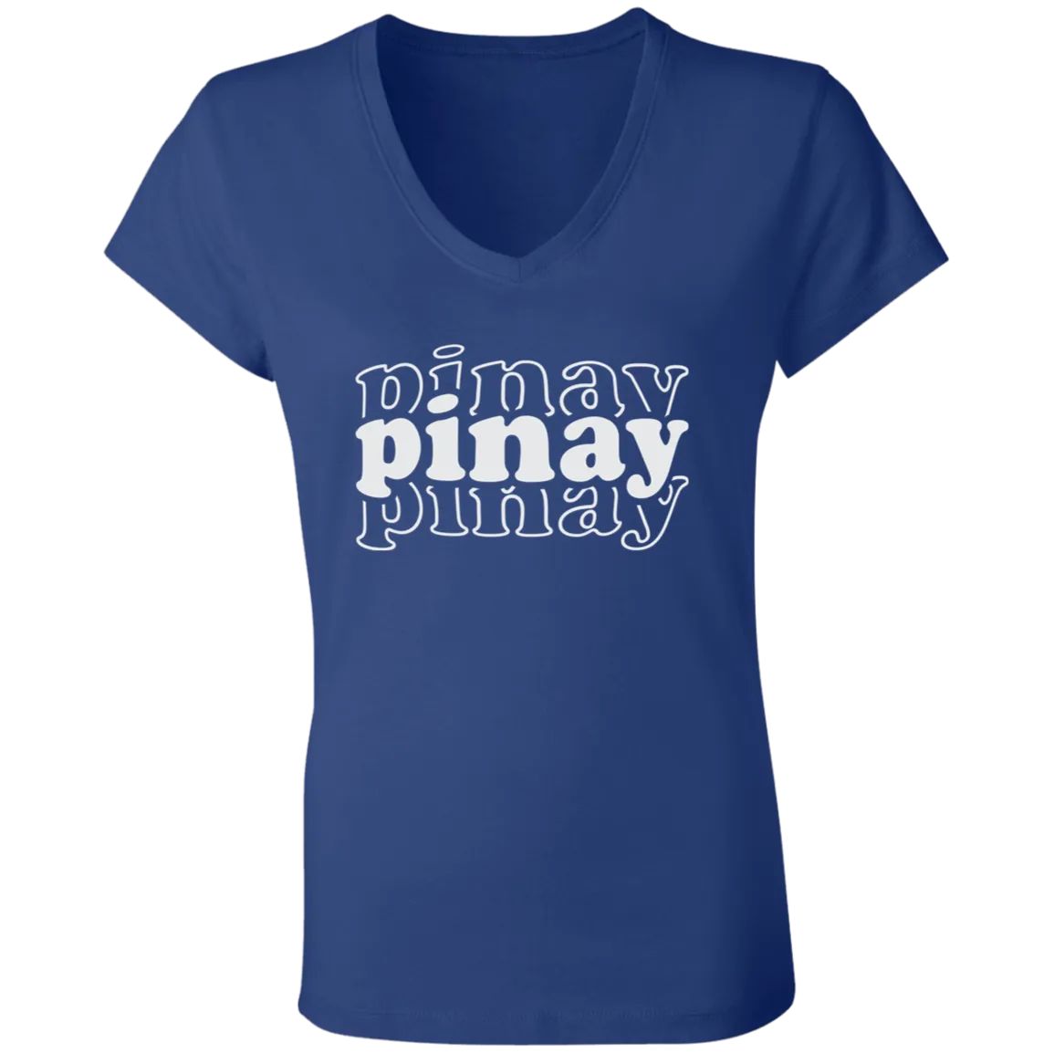 Pinay Triple Ladies' Jersey V-Neck T-Shirt