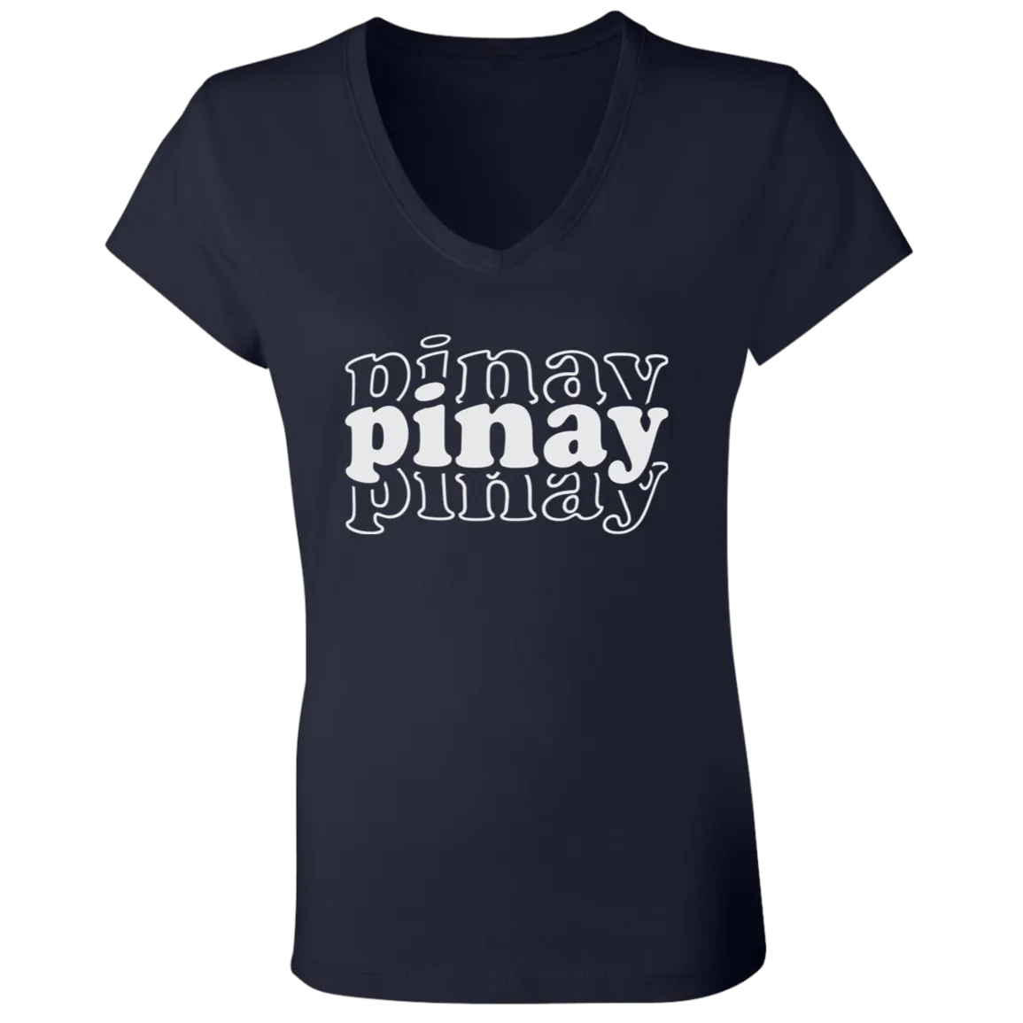 Pinay Triple Ladies' Jersey V-Neck T-Shirt