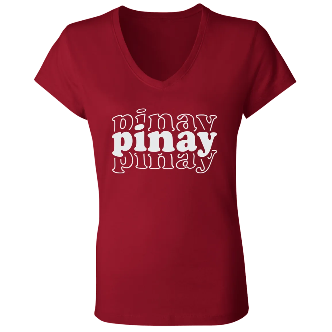 Pinay Triple Ladies' Jersey V-Neck T-Shirt
