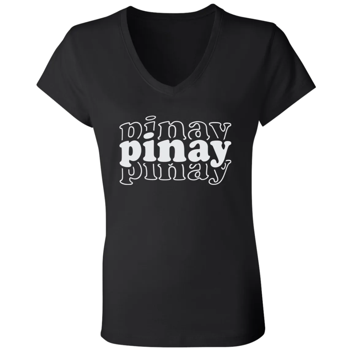 Pinay Triple Ladies' Jersey V-Neck T-Shirt