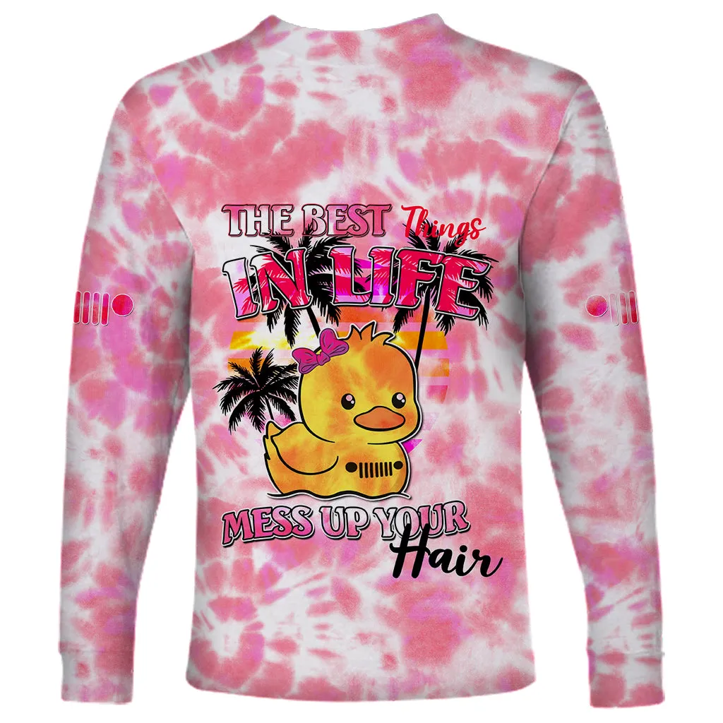 Pink Jeep Tie Dye Long Sleeve Shirt The Best Things In Life Mess Up Your TS06