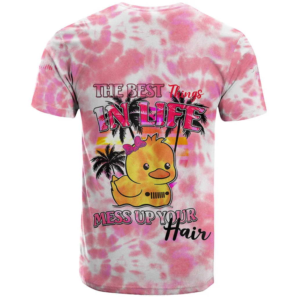 Pink Jeep Tie Dye T Shirt The Best Things In Life Mess Up Your TS06
