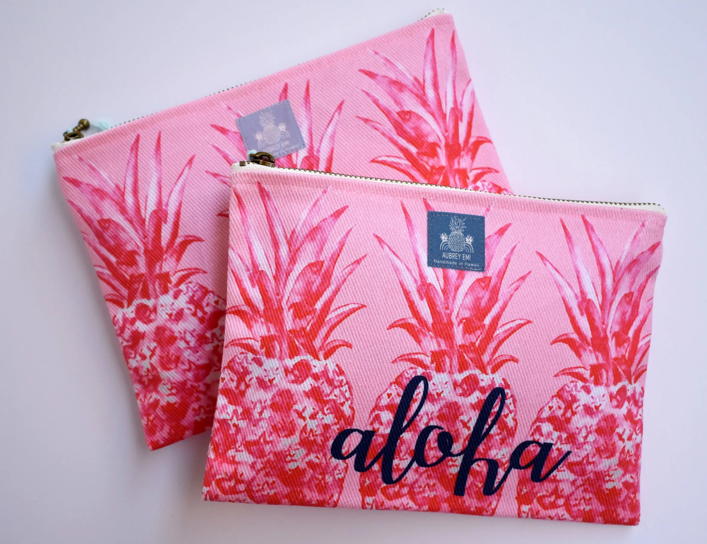 Pink Pineapples "Aloha" Small Pouch
