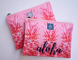 Pink Pineapples "Aloha" Small Pouch