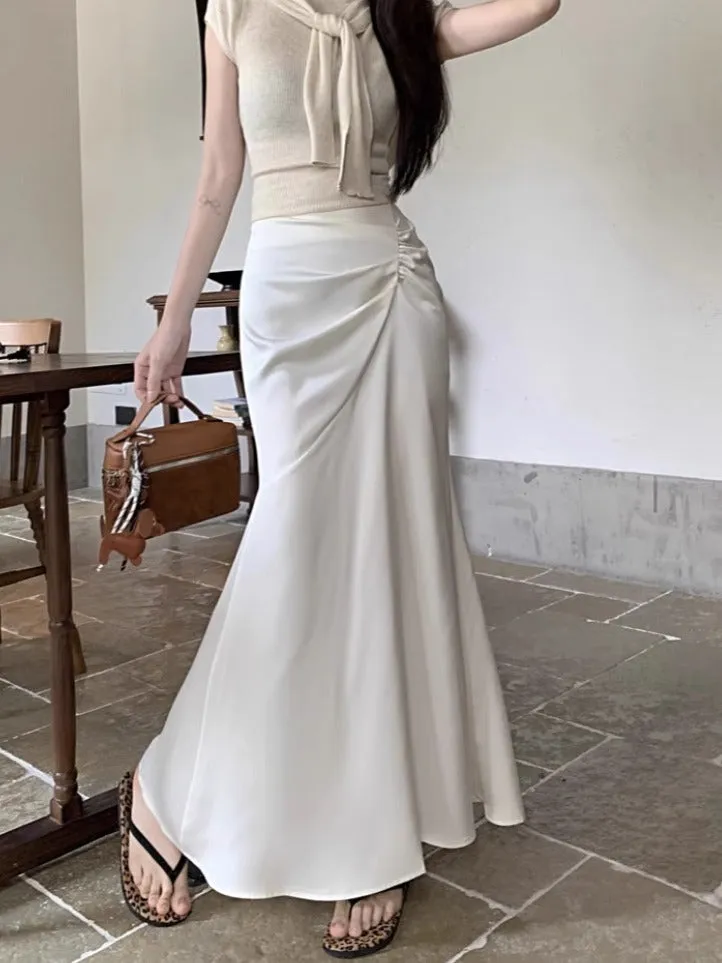 Pleated Apricot Skirt