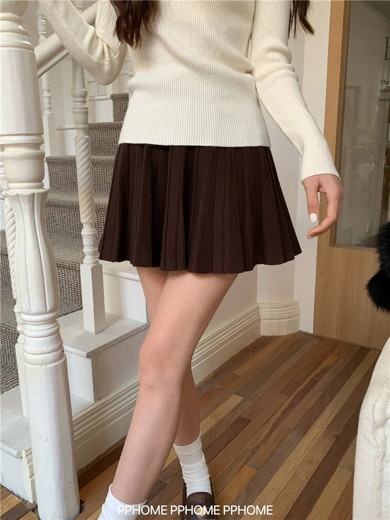 pleated knitted A-dress
