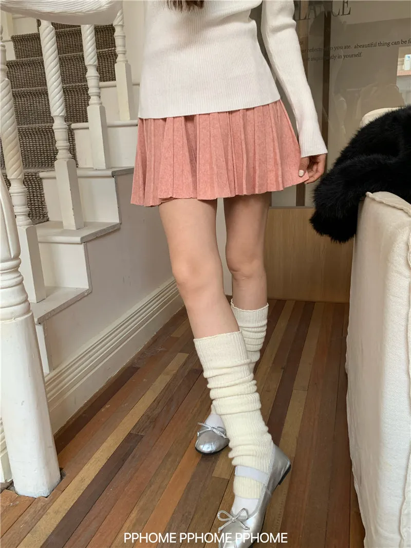 pleated knitted A-dress