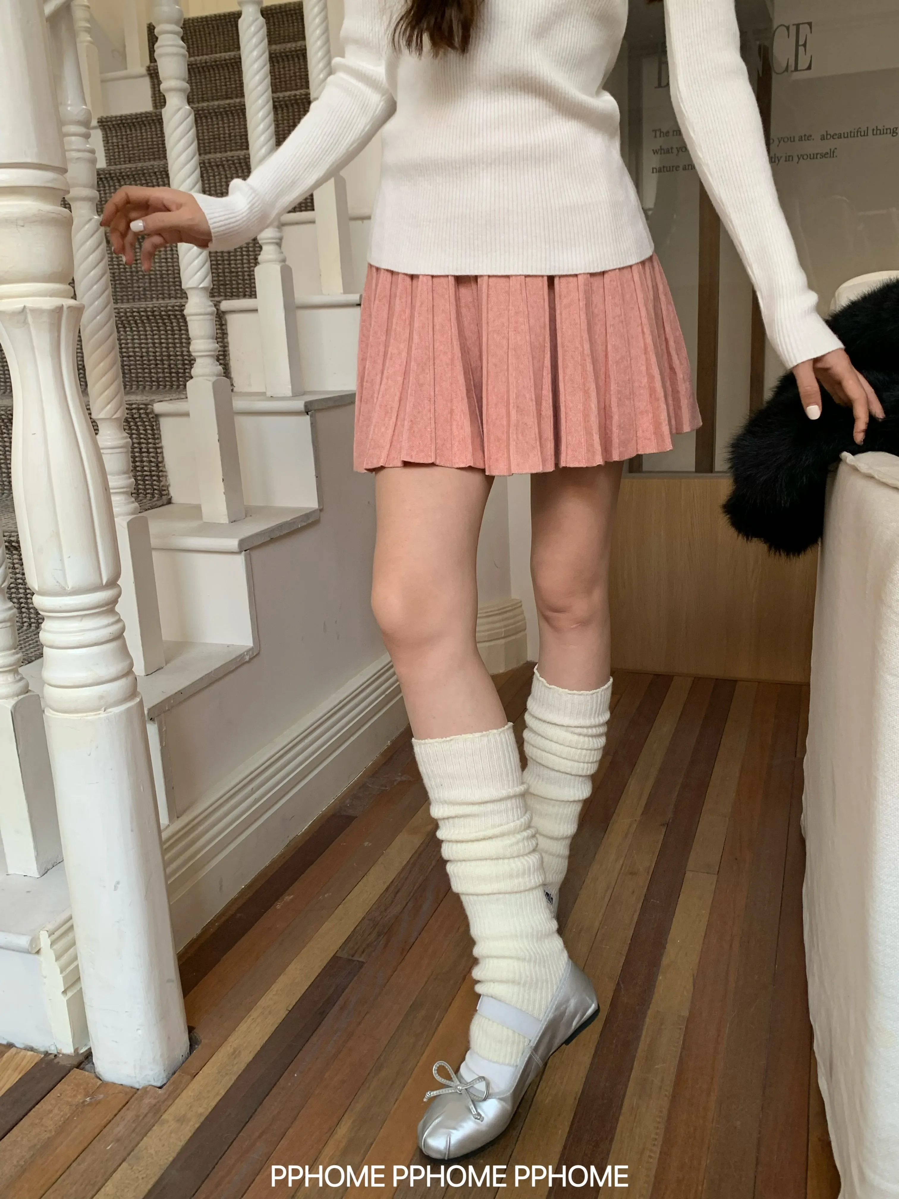 pleated knitted A-dress