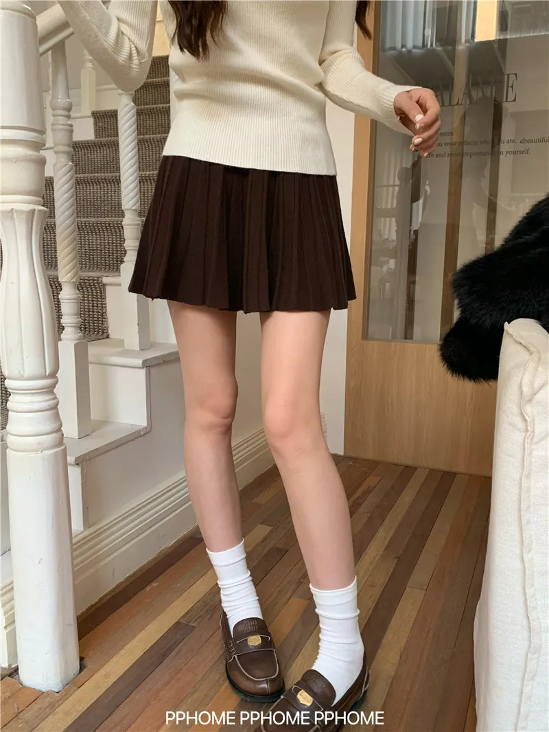 pleated knitted A-dress