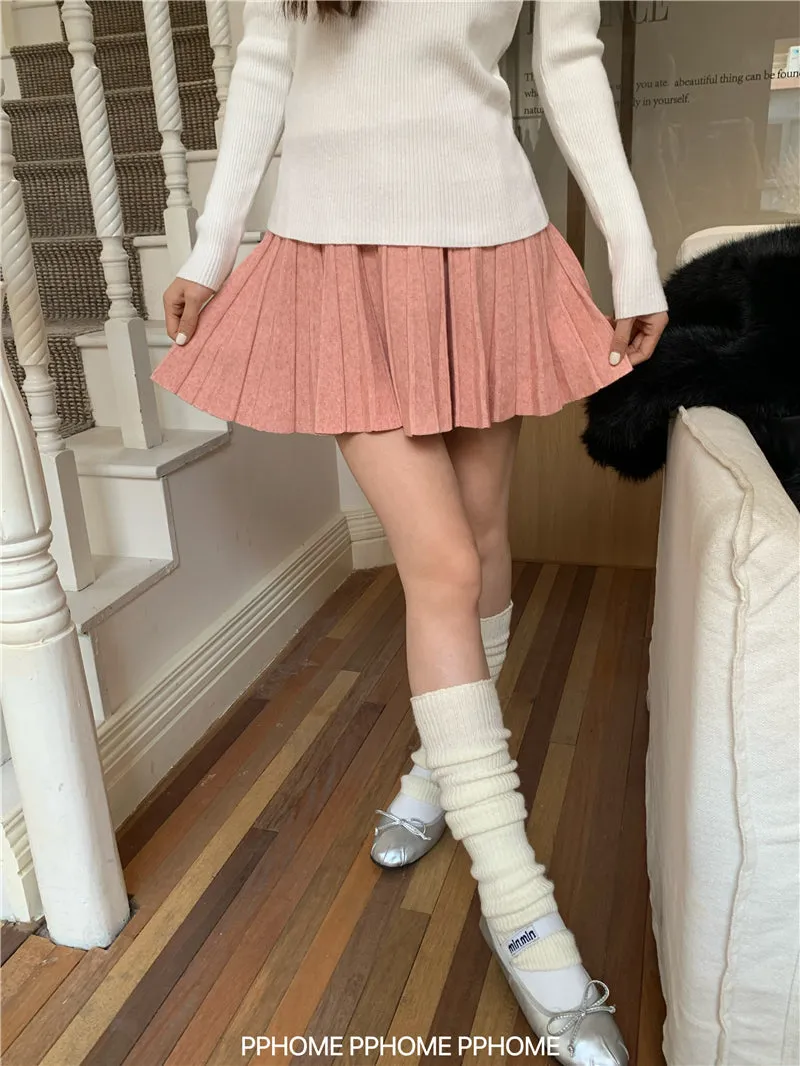 pleated knitted A-dress