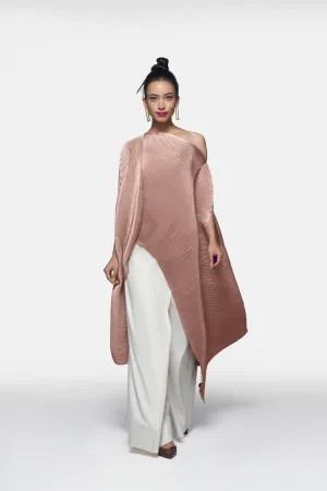 Pleated Long Poncho