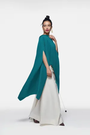 Pleated Long Poncho