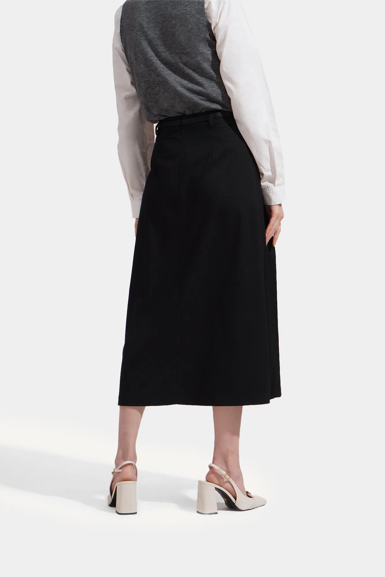 Pleated Midi Skirt