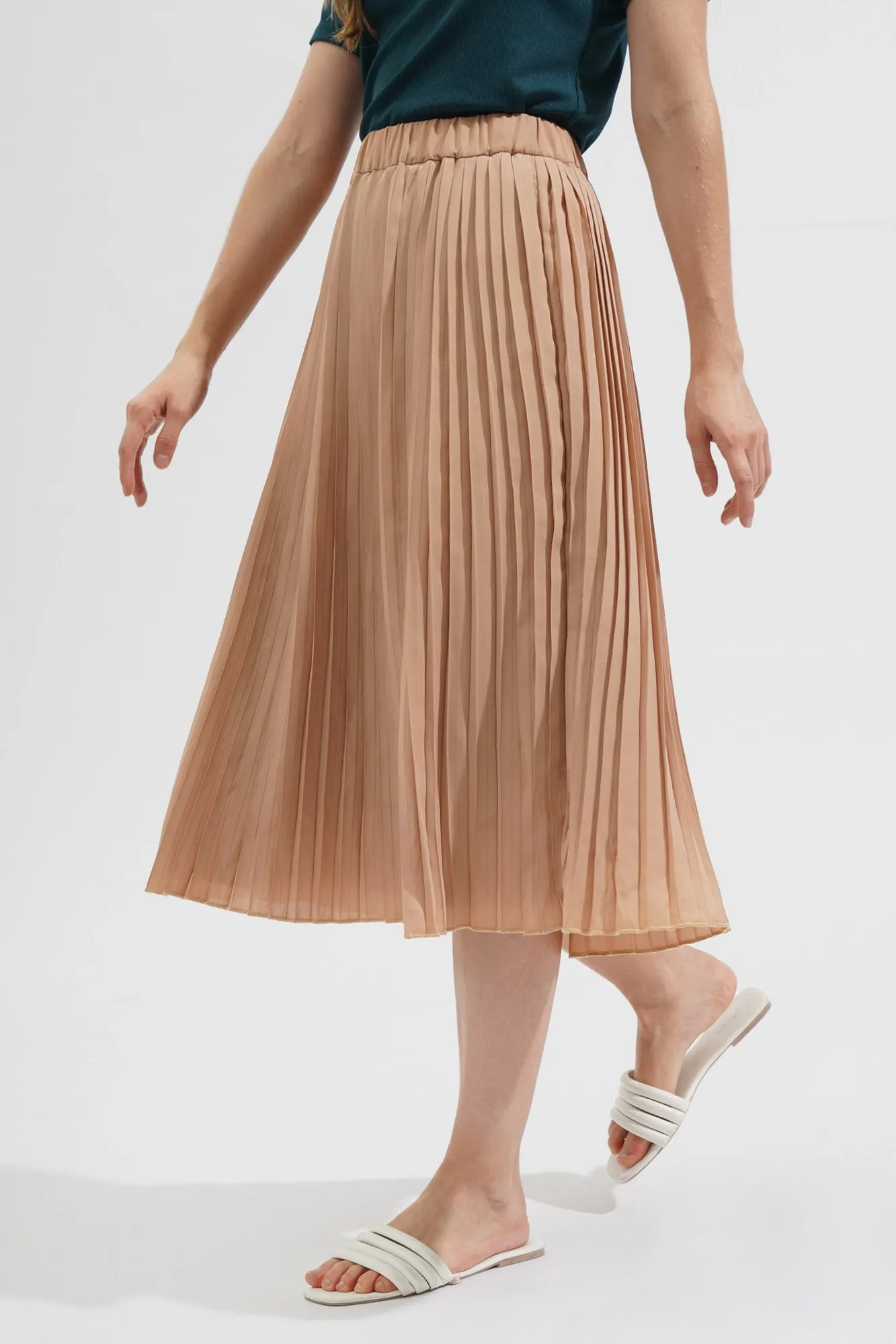 Pleated Midi Skirt
