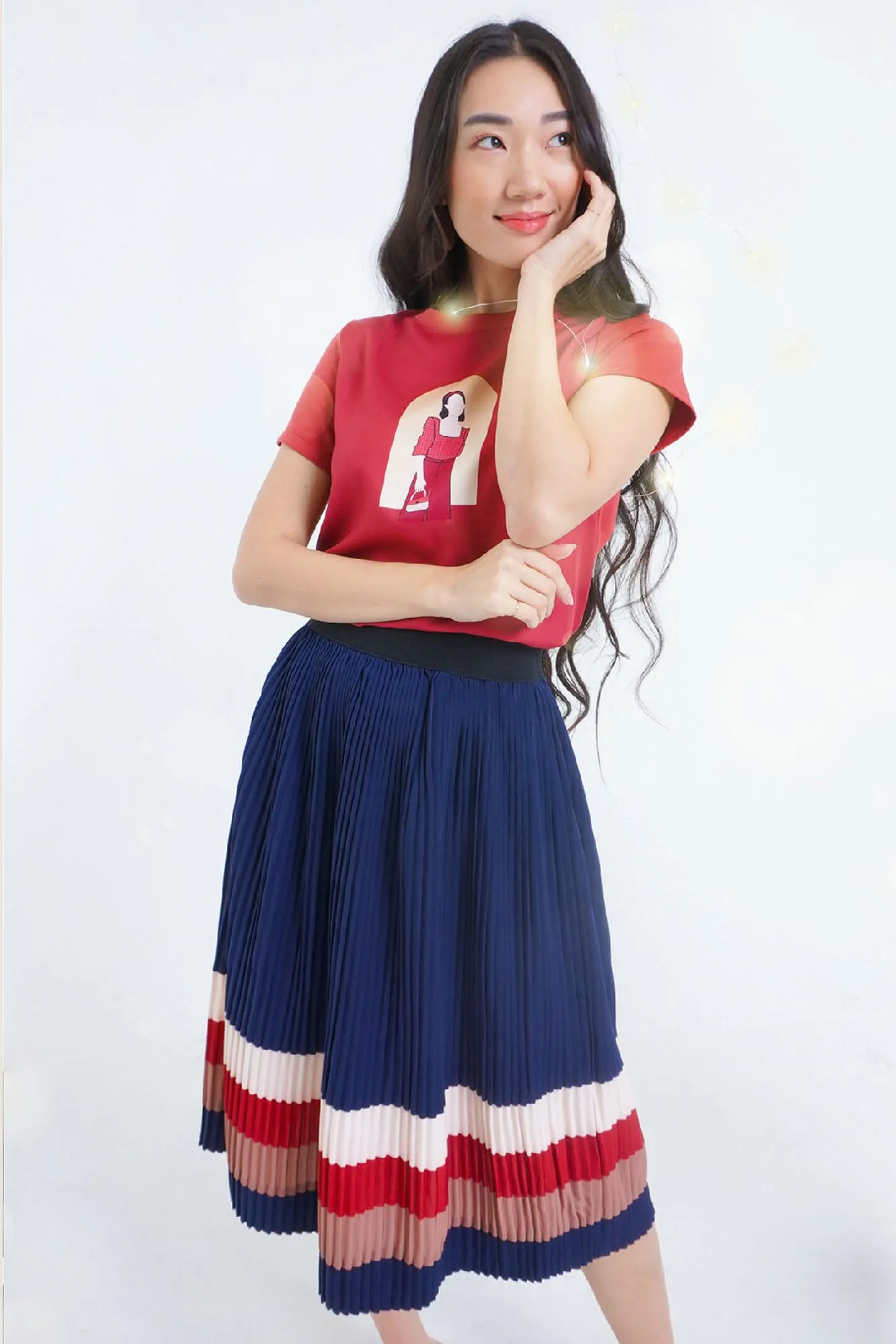 Pleated Midi Skirt
